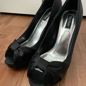 Black Satin Heels